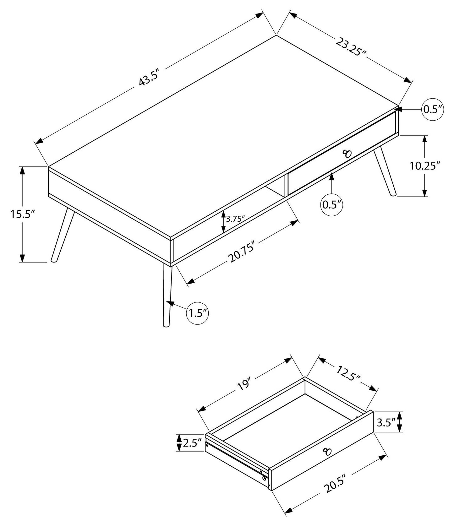 COFFEE TABLE - WALNUT