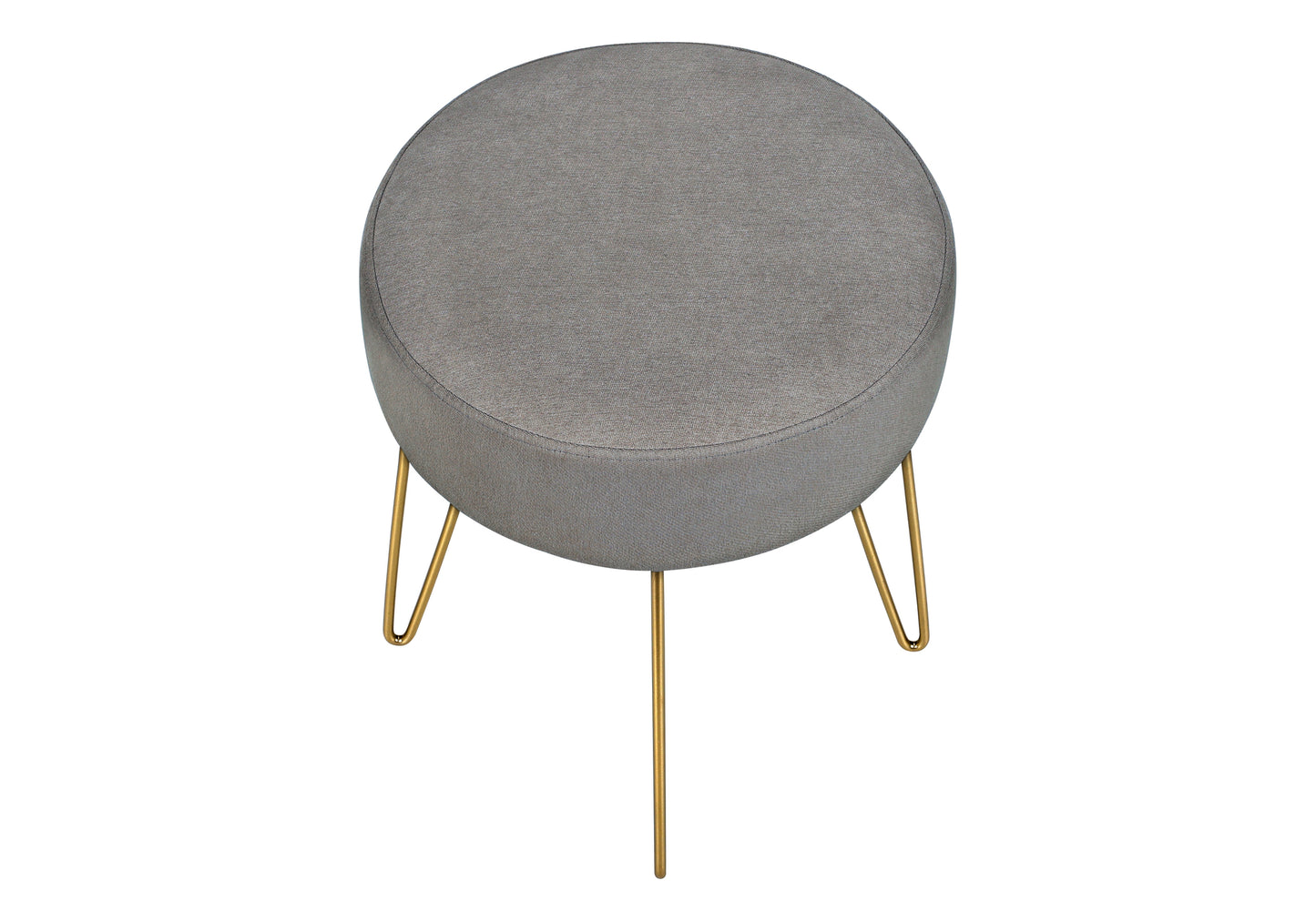 Close up Silver Ottoman with Gold Legs