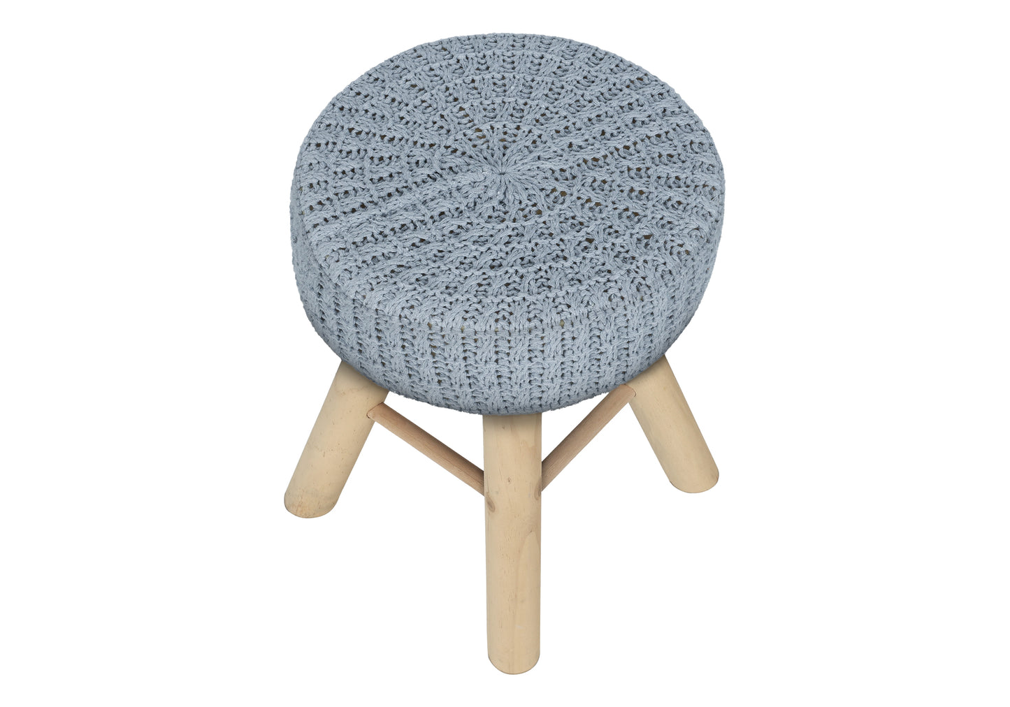 GREY KNIT OTTOMAN