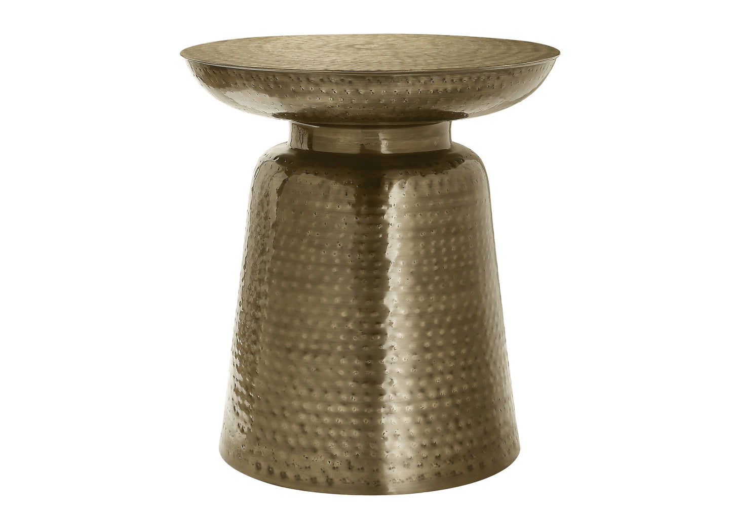 TABLE D'APPOINT - 22"H / EXTRÉMITÉ TAMBOUR EN MÉTAL FER DORÉ