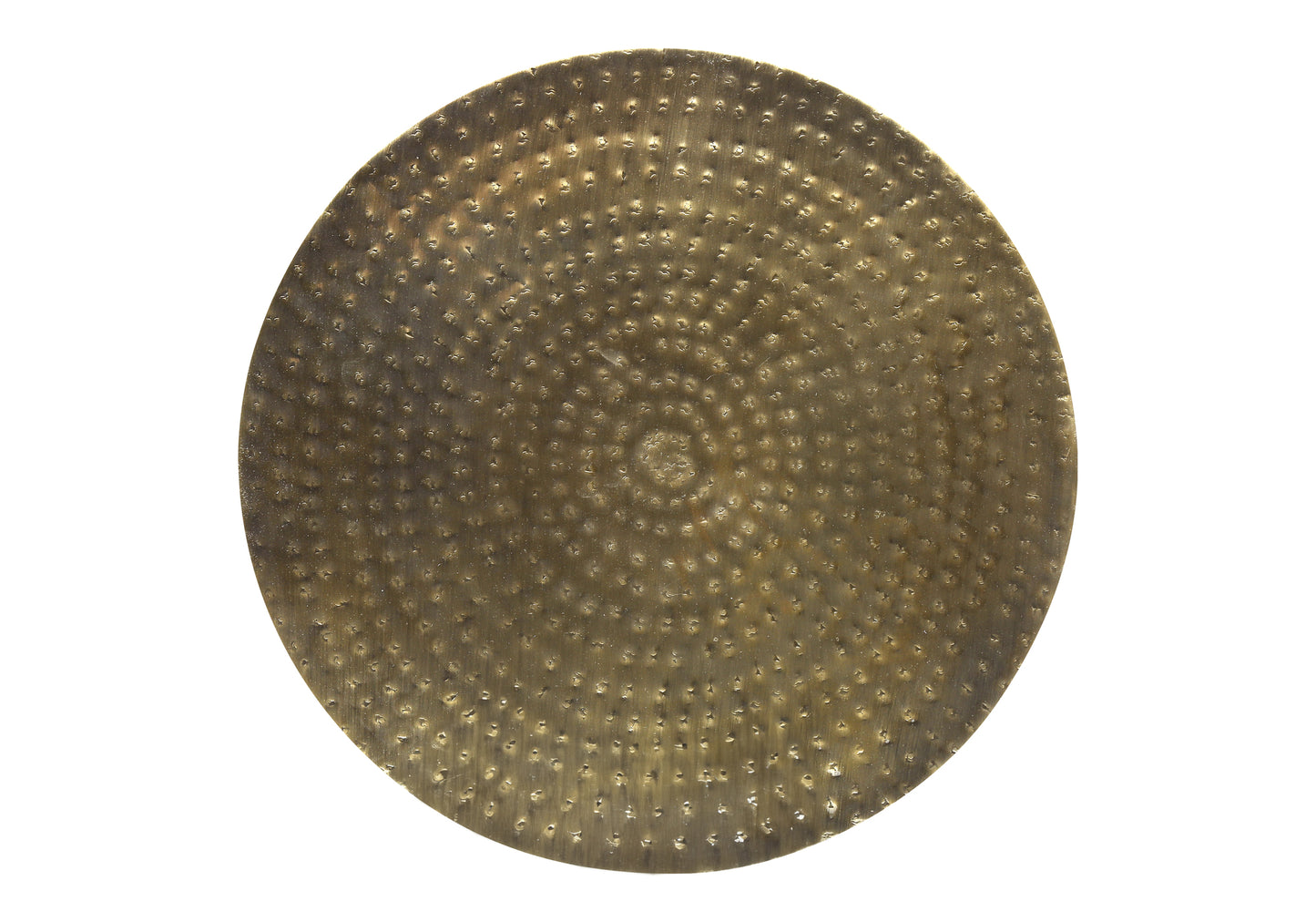 TABLE D'APPOINT - 22"H / EXTRÉMITÉ TAMBOUR EN MÉTAL FER DORÉ
