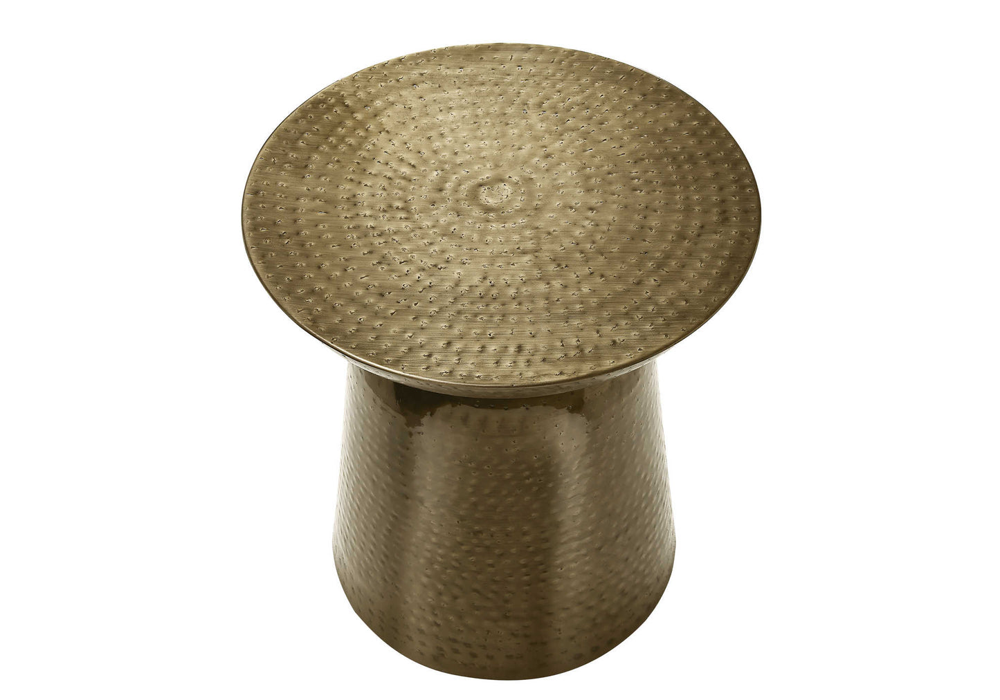 TABLE D'APPOINT - 22"H / EXTRÉMITÉ TAMBOUR EN MÉTAL FER DORÉ
