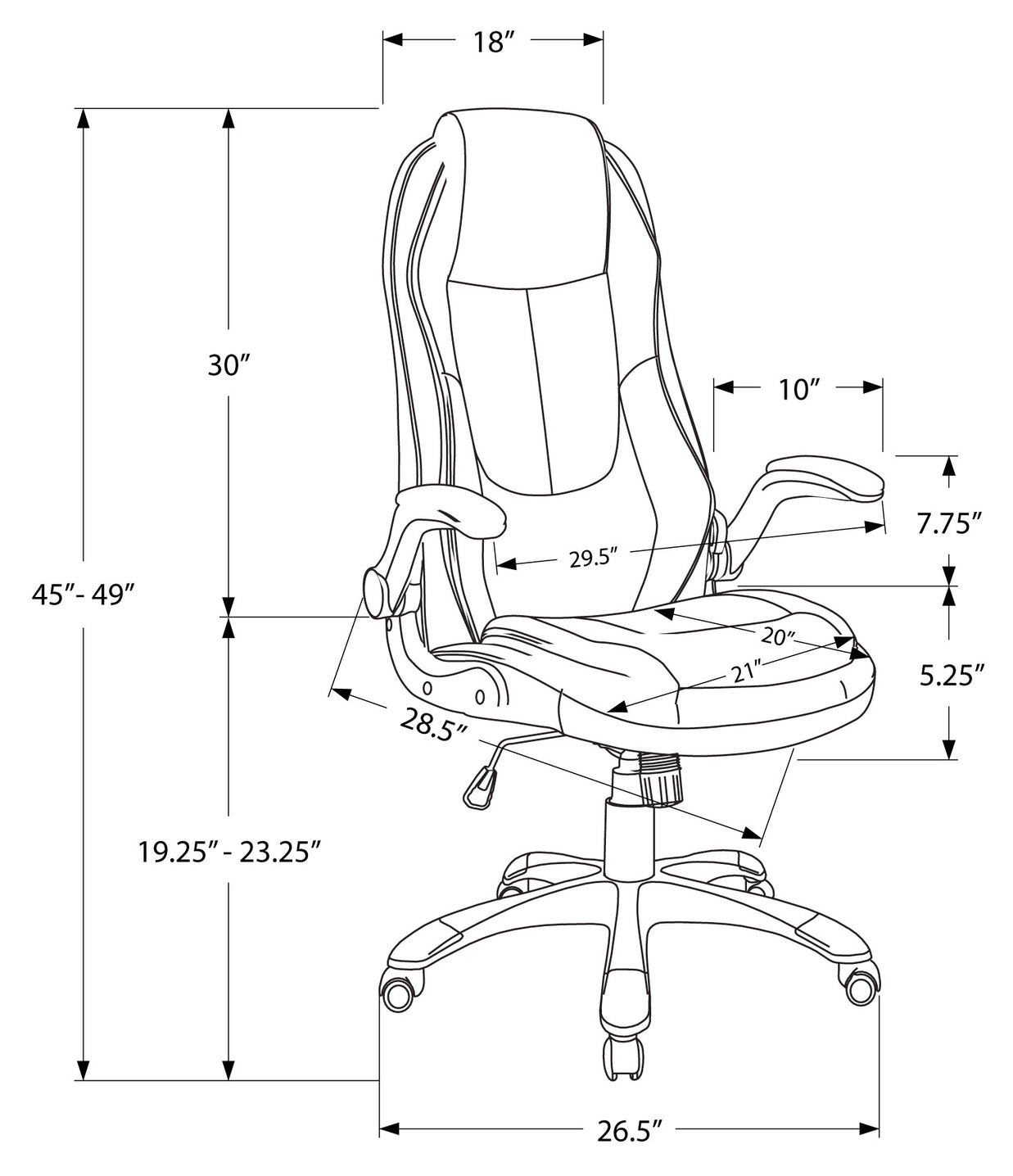 wide seat office chair black