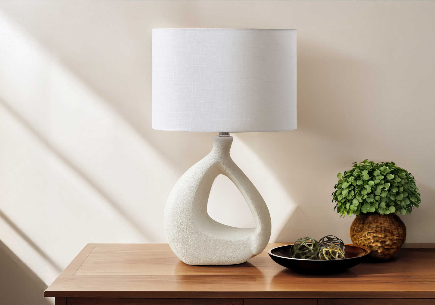 23"H White RESIN TABLE LAMP