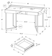 COMPUTER DESK - 48"L / WHITE / SILVER METAL