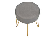 Close up Silver Ottoman with Gold Legs