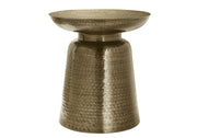TABLE D'APPOINT - 22"H / EXTRÉMITÉ TAMBOUR EN MÉTAL FER DORÉ 