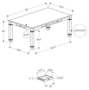 DINING TABLE - ANTIQUE GREY VENEER 36"X 60"