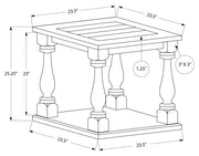 TABLE D'APPOINT - 25"H / TABLE D'APPOINT EN PLACAGE ESPRESSO 