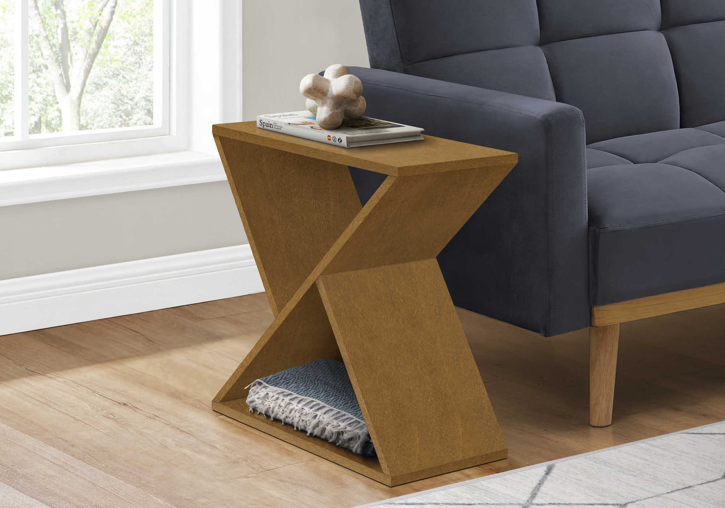 ACCENT TABLE - 24"H / DARK GREEN VENEER END TABLE