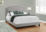 LIT - QUEEN SIZE / LIN GRIS AVEC BORDURE CHROMÉE