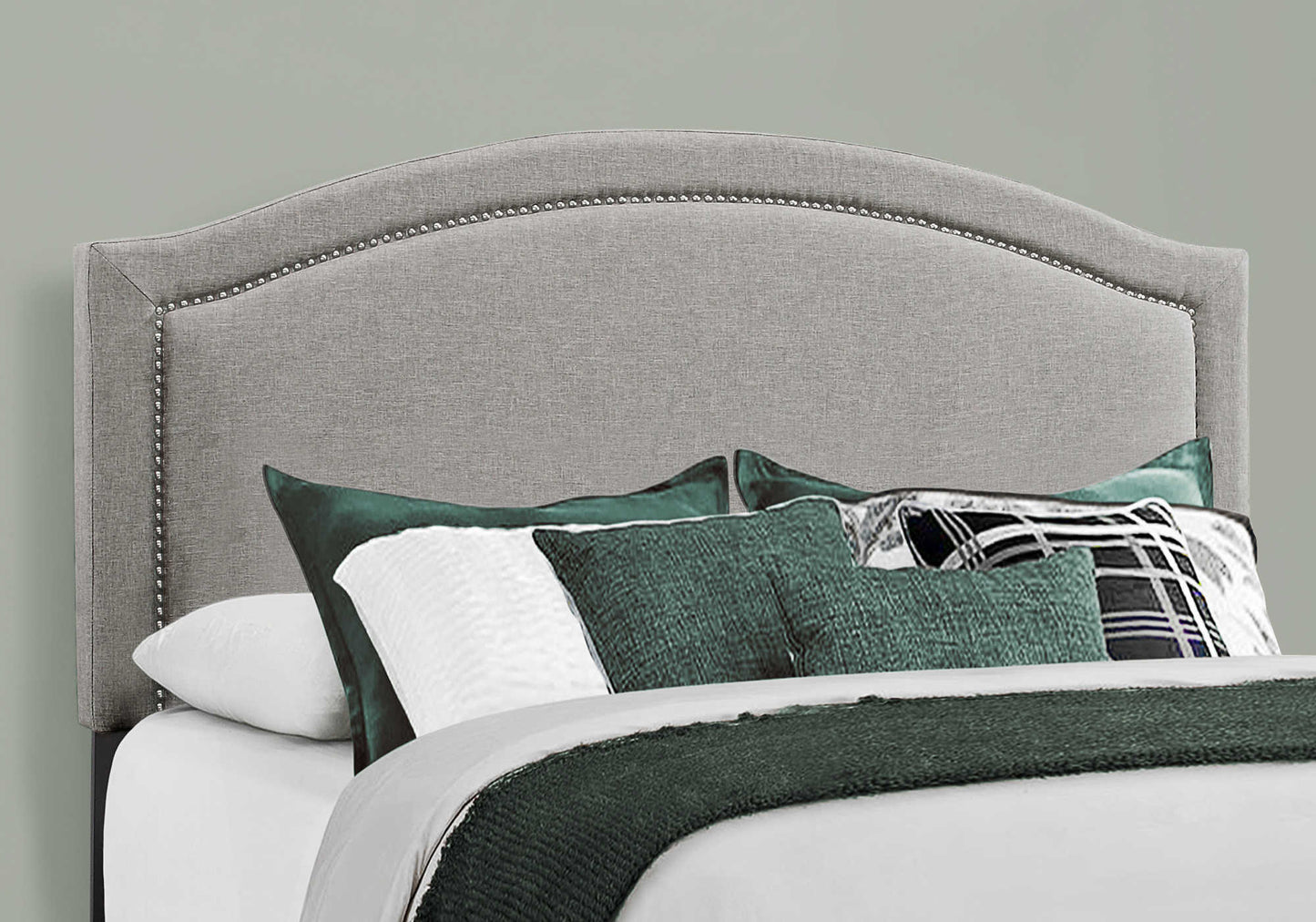 LIT - QUEEN SIZE / LIN GRIS AVEC BORDURE CHROMÉE