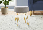 Silver Ottoman with Gold Legs