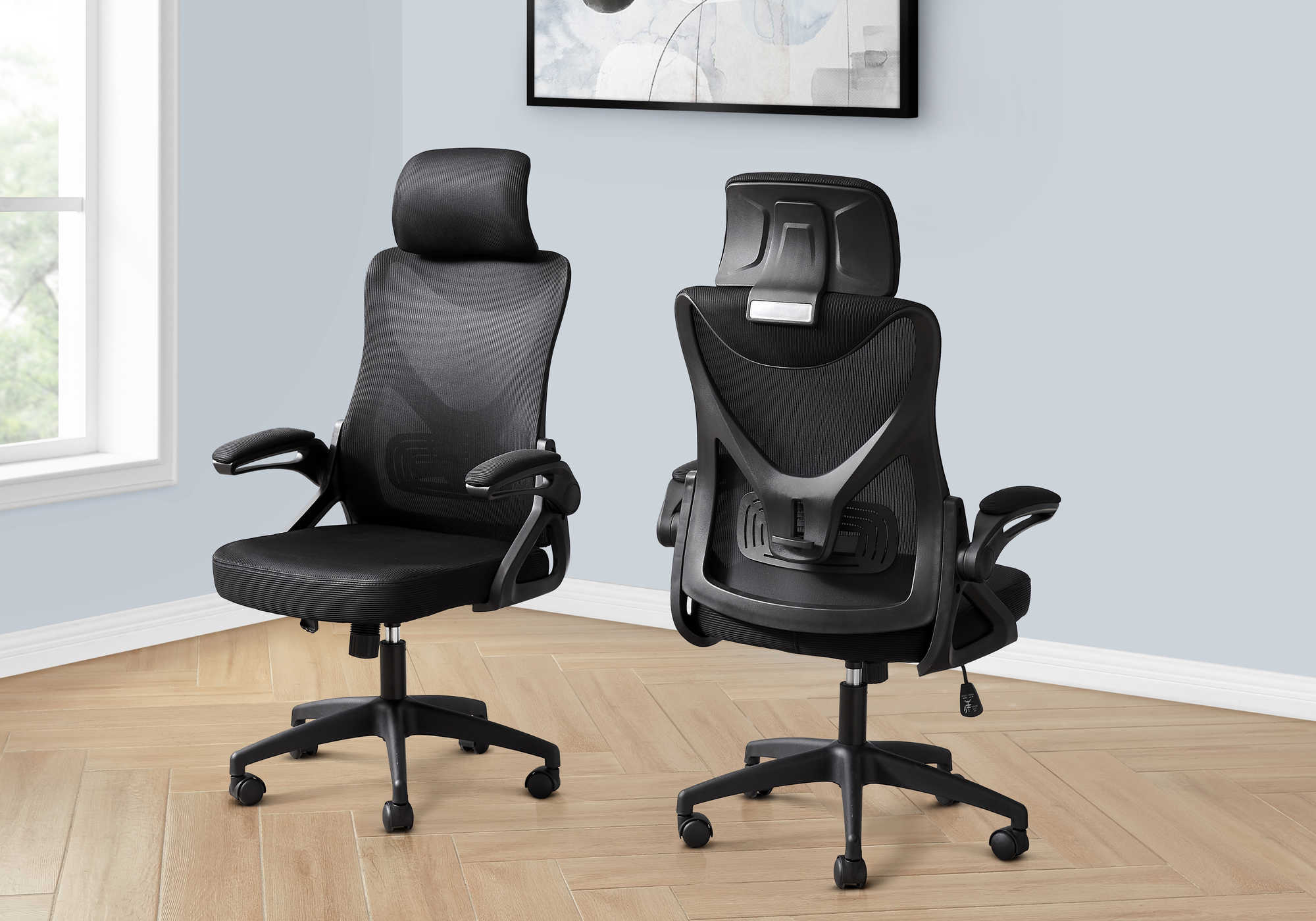black mesh back office chairs