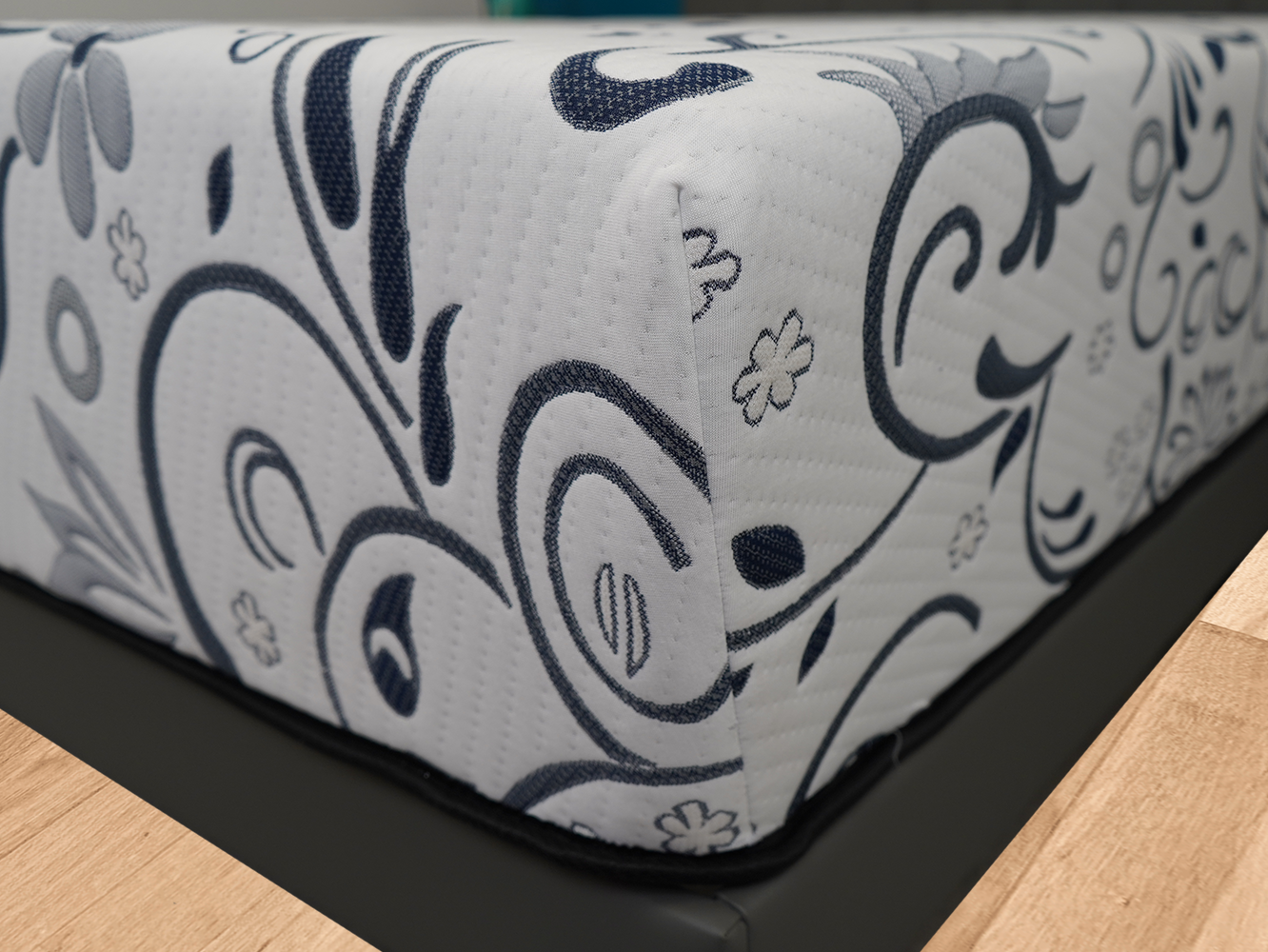 Side view of Hazel Mattress showing thickness and medium firm edge support