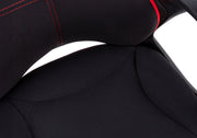 Close-up of breathable red and black fabric on Red and Black Fabric Office Chair
