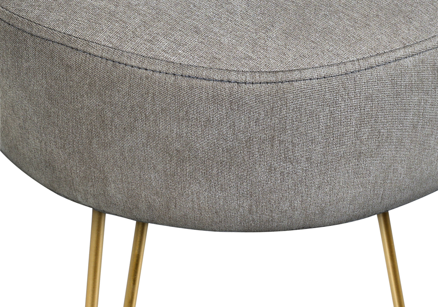 very Close up Silver Ottoman with Gold Legs